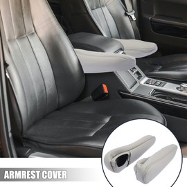 X AUTOHAUX Pair Car Front Seat Armrest Cover Microfiber Leather Gray for Toyota Sienna 2005-2010
