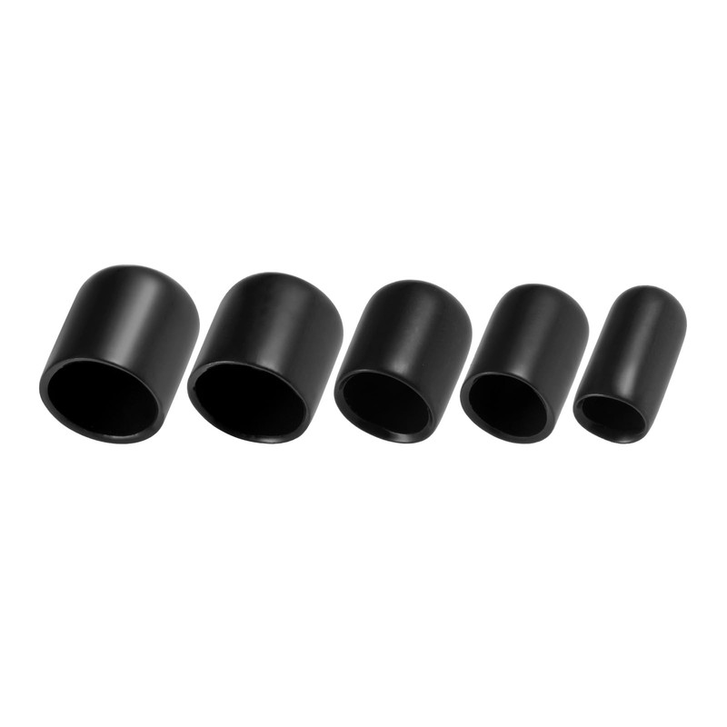 sourcing map 100pcs Round Rubber End Caps 6mm 9mm 12mm