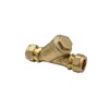 Brass Compression 15mm 22mm Inline Y Strainer with Stainless Steel