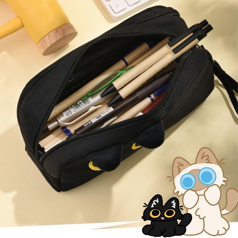 Large Capacity Pencil Case, TOTCOZY Cute Cat Pencil Pouch with