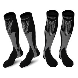 COCOHOK Compressiekousen voor dames en men, ter verhoging van prestaties, uithoudingsvermogen, doorbloeding en producer, skilful for sports, voetbal, hardlopen en vliegen, 2 pairs black, 39-42