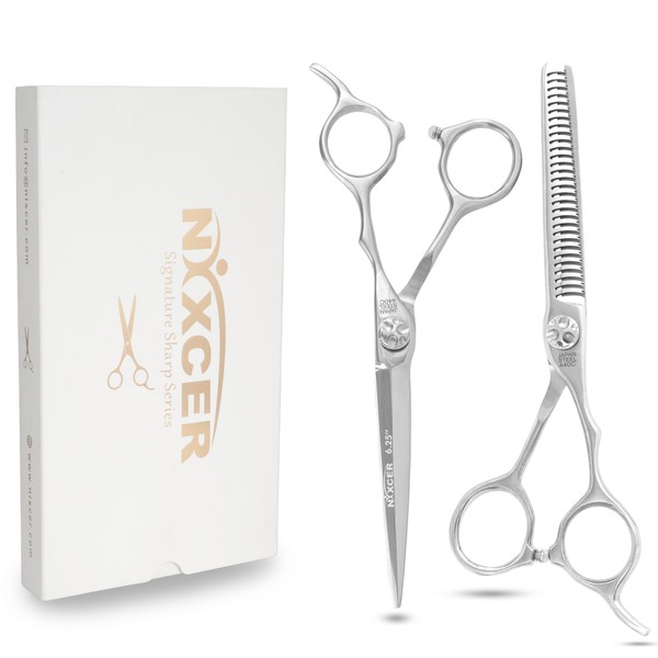Nixcer Professional Scissors - 6.25" Arc Hair Cutting Scissors C440