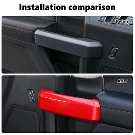 Voodonala Inner Door Handle Covers Trim for Ford F150 2015 2016 2017 2018 2019 2020(Red,4Pcs/Set)