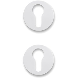 1 Pair Rosettes Hole Cylinder Compatible with Yale Hole Door Lock Rosettes Sold in Pairs (Round, White)