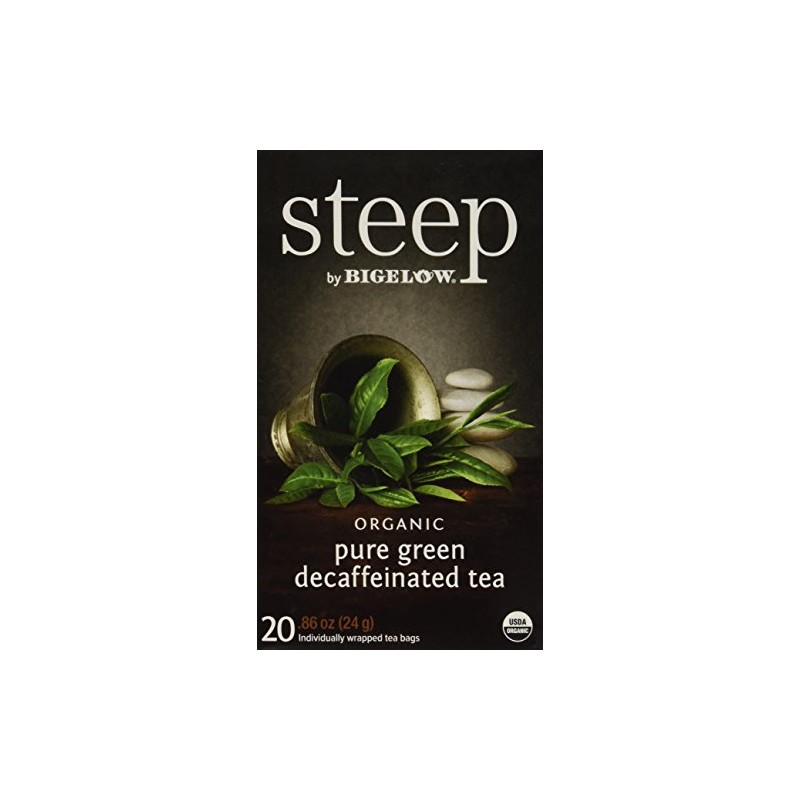 steep by Bigelow Organic Pure Green Tea, 20 Total Tea