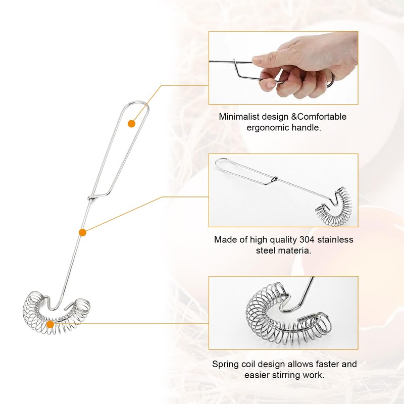 KarDoL 2 Pack Stainless Steel Spring Coil & Flat Whisks