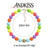 ANDKISS Colorful Chunky Beaded Necklace for Women, Statement Boho Necklace