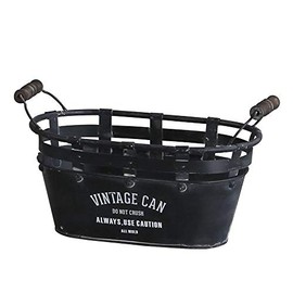 Avite WO-904-BK Bucket Antique Jardin Oval Can S Black