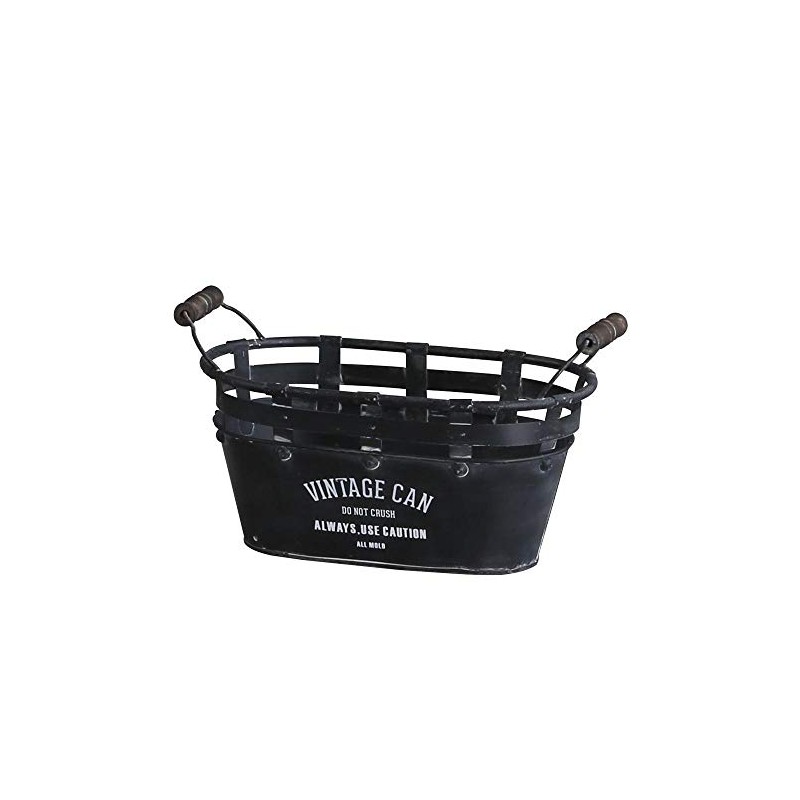Avite WO-904-BK Bucket Antique Jardin Oval Can S Black