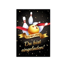 Minkocards 12 Invitation Cards for Children's Birthday Party Bowling Bowling Party Girls Boys Invitation Girls Birthday Boys Birthday Party