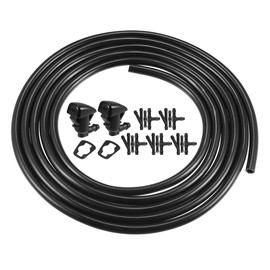 X AUTOHAUX 2pcs Windshield Washer Nozzle 2.5m Hose Connectors Kit 55079049AA
