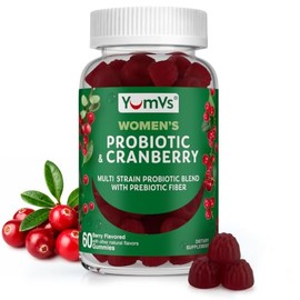 Yum-V’s Probiotics for Women Gummies with Cranberry – 5 Billion CFU, 11-Strain Probiotic with Prebiotic Fiber, Cranberry Extract & D-Mannose – Support