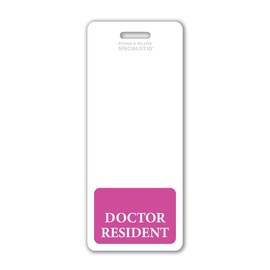 Oversized Doctor Resident Badge Buddy - Vertical Extra Large Badge Buddies for Doctors - 2 1/8 X 5 1/2 Role Identification Badge Backer Card - USA Printed by Specialist ID (Hot Pink)