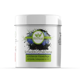Wilvital Black Cumin Oil Cream 200 ml with Organic Black Cumin Oil with Chamomile, Oat Proteins and Vitamin E for Dry, Flaky or Itchy Skin