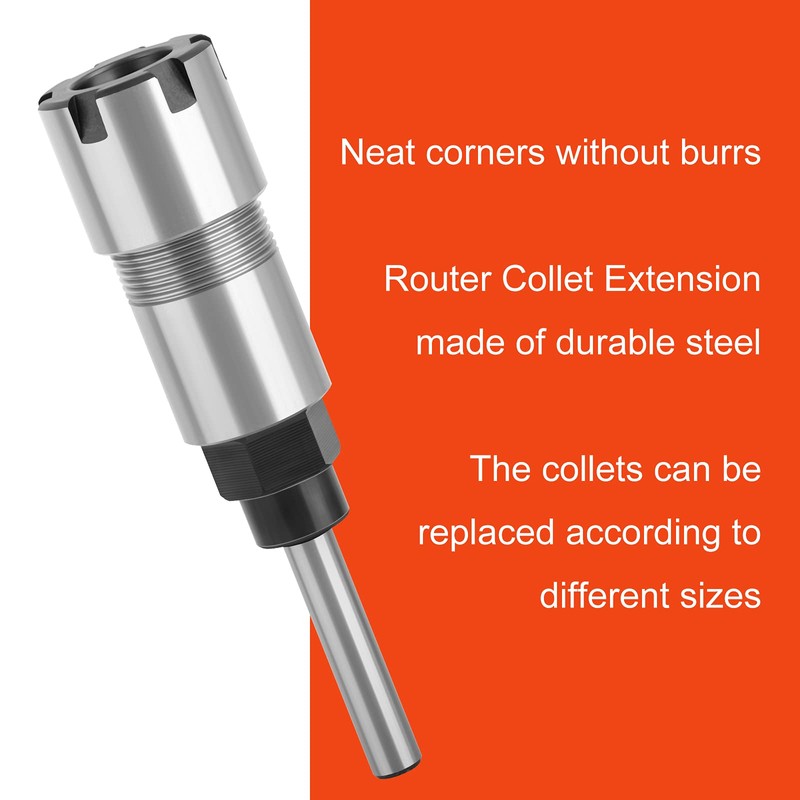 MEIGGTOOL 1/4 Inch Shank Router Bit Extension Collets ER16M Extender
