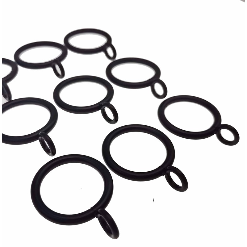 20PCS 25MM Black Metal Curtain Ring with Eyelet and 20pcs