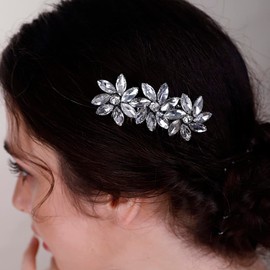 BERYUAN Crystal Hair Comb for Women, Prom, Wedding Headpiece for Bride, Bridesmaids, Pink