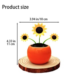 1 Pc Cute Sunflower Solar Powered Dancing Flower, Decoration Gift, Swinging Dancer Toy, No Battery Required, Car Decor Kids Toys, Sunflower Car Decoration