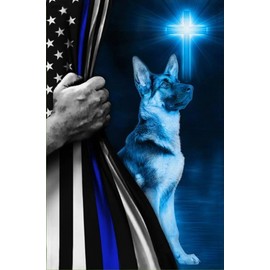 German Shepherd Police Dog Jigsaw Puzzle for Adults 1000 Pieces Wood Puzzle Art DIY Toy Gift Fun Challenging Educational Gift Art Home Decor