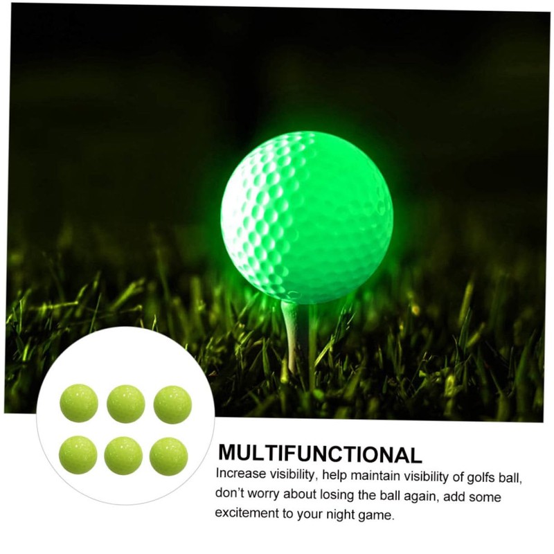 SUPVOX 6pcs Luminous Golf Balls for Night Practice Glow The