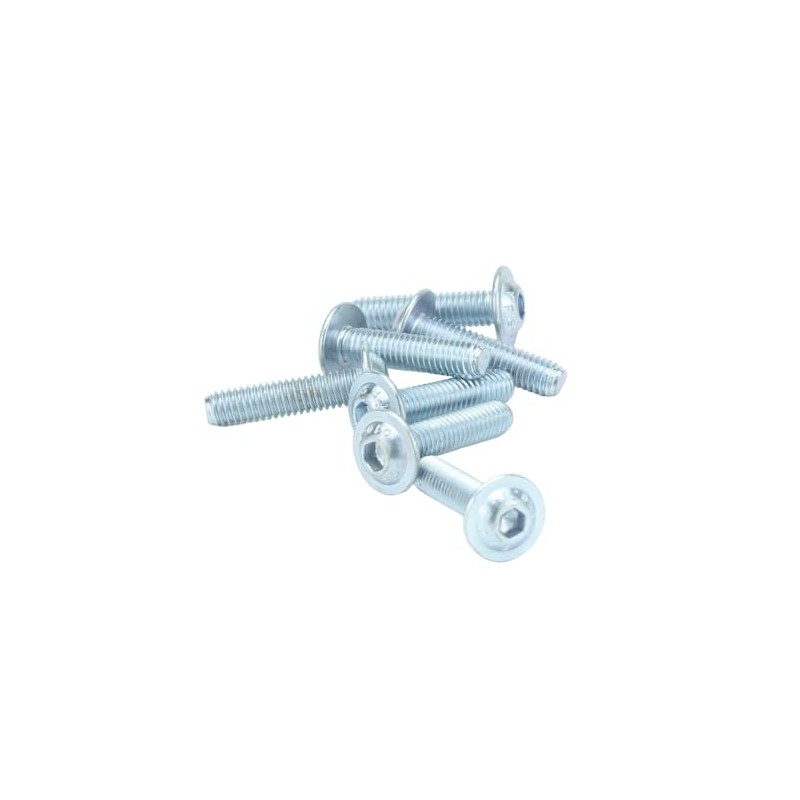 M6 x 20mm Socket Flanged Button Screws - Bright Zinc