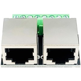 PENGLIN 2 x RJ45 Ethernet Breakout Board Double Socket Adapter, 3.5 mm Pitch 8-Pin RJ45 Screw Connection, RJ45 Double Sockets to 8 Pins Adapter