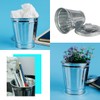 DOERDO Mini Desktop Wastebasket Galvanized Trash Can, for Kitchen Countertop,