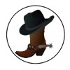 Unbranded 48 Cowboy Boot and Hat!!!  ENVELOPE SEALS LABELS STICKERS 1.2" ROUND
