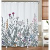Floral Shower Curtain Leaf Shower Curtain 180cm Length Bath Curtain