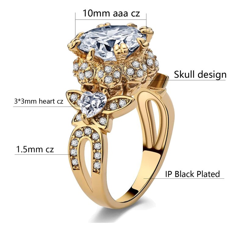 Ringcrown Couple Rings Matching Ring Skull Ring Bridal Sets AAA