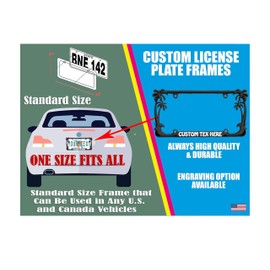 I'd Rather Be at The Beach Style Palm Tree Heavy Duty Metal License Plate Frame Auto License Plate Frame/Car Accessories