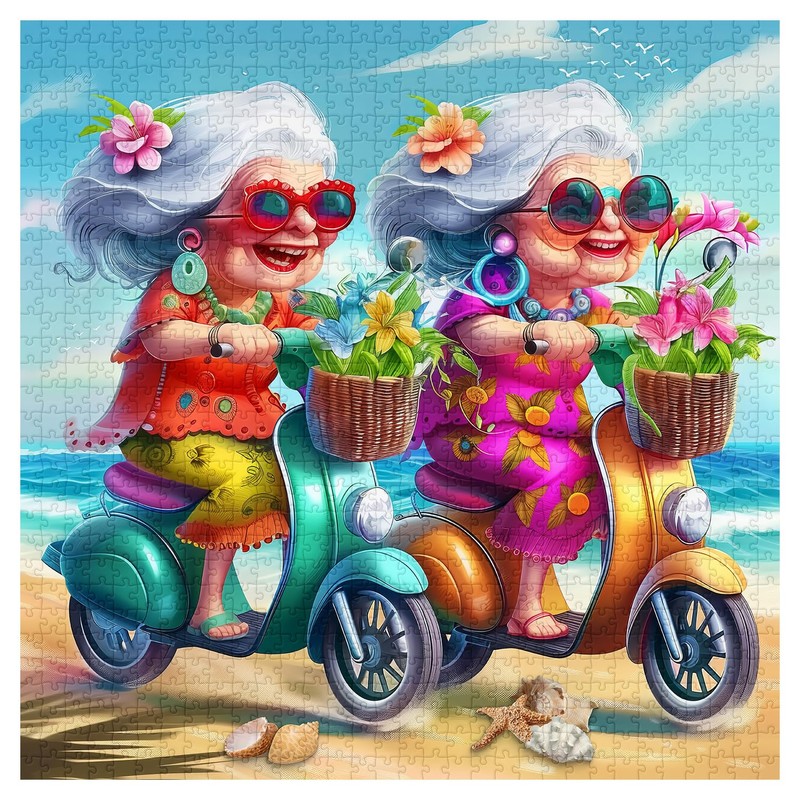 Summer Beach 1000 Piece Puzzle for Adults, PICKFORU Funny Beach