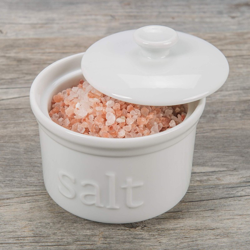 BIA Cordon Bleu Kitchen Accessories Porcelain Salt Boxes, 4", White