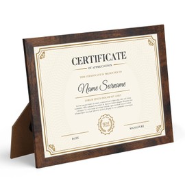 Wtrgas 1 Pack 8.5x11 Picture Frame for Tabletop and Wall, 8.5 by 11 Rustic Brown Photo Frame for Horizontal and Vertical Display