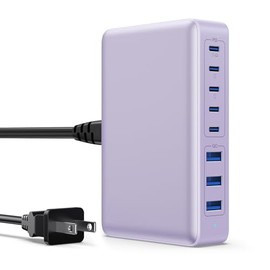 USB C Charger 105W USB C Charger Block,Upgraded GaN III 8-Port Fast Charging Station Hub,PD 65W Laptop Charger Adapter Compatible with MacBook Pro/Air,DELL,Lavender