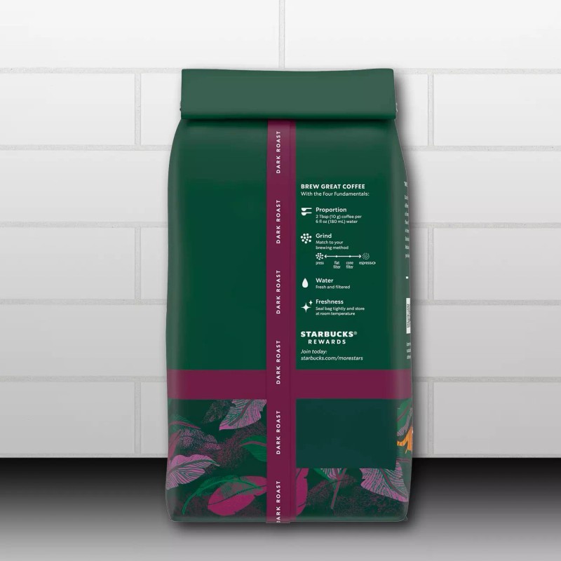 Starbucks Coffee Sumatra Whole Bean Coffee 12 oz Bag, Dark