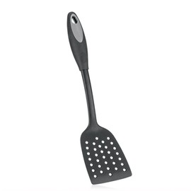 Metaltex Modern Design Britannia Fish Slice with Nylon Shaft Thermo Rubber Handle, Black with Coloured Insert in Handle