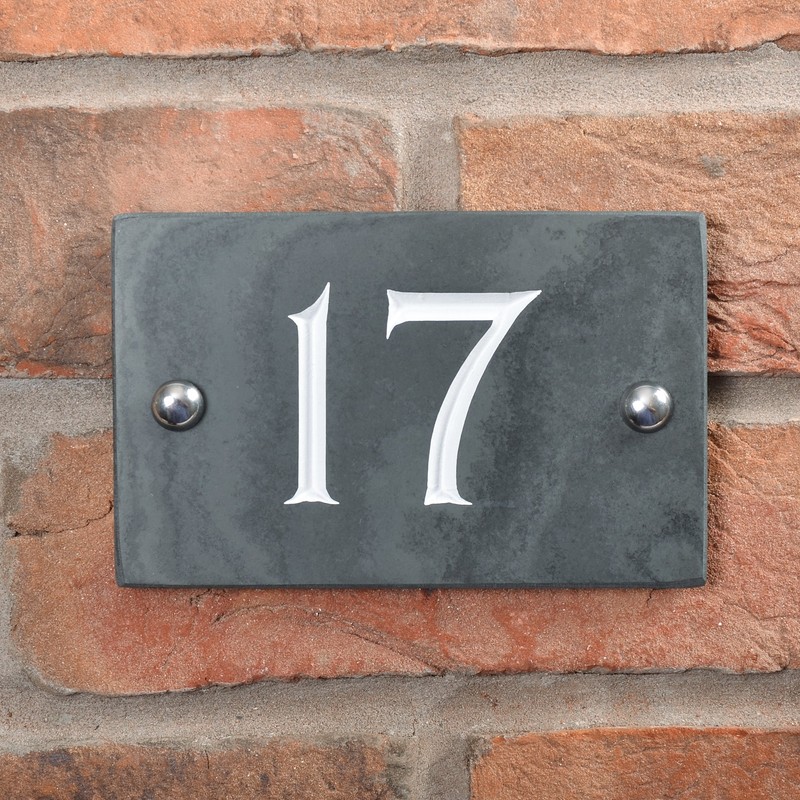 Slate Engraved House Number 17