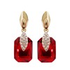 Navachi 18k Gold Plated Spindle Shape Metal White Crystal Square