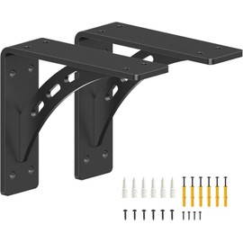 PICESA 6 inch x 5 inch Heavy Duty Shelf Brackets , Metal Mantel Brackets (Set of 2) Fireplace Mantel Brackets - Countertop Support , Max Load 1000 Lbs (6 ''x 5 '')