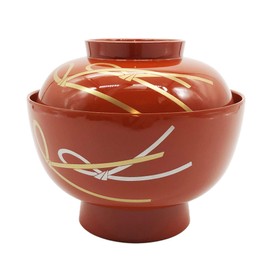 Maeju Lacquerware 3T-419 4.5 Zoni Bowl Knotted Soarai Vermilion