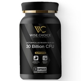 WISE CHOICE SUPPLEMENTS Lactobacillus Rhamnosus GG Probiotic | 30 Billion CFU | 90 Capsules | LGG Strain for Advanced Gut Health & Immune Support | 3rd Party Tested | Non-GMO & Gluten Free