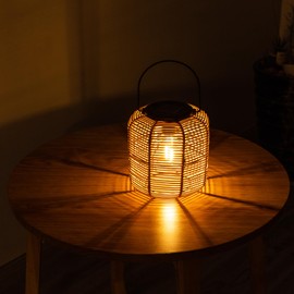 2PK Solar Lanterns Outdoor Waterproof Hanging Rattan Lantern Lights Solar Powered Decorative Table Lamp for Garden Patio Courtyard Lawn
