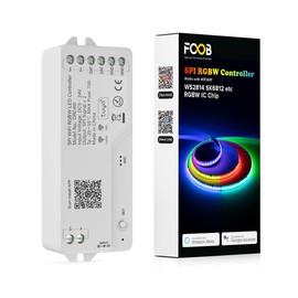 FCOB 2.4G WiFi SPI RGBW Controller DR04W, Control by Smart Life/Tuya APP/Alexa/Google Home, Support SK6812RGBW/SMD WS2814 IC etc Addressable RGBW LED Strip STA Mode, Work w/RC03RFB RF Remote