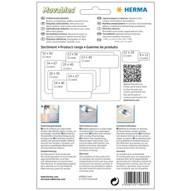HERMA 10609 Vielzweck-Etiketten ablösbar, 640 Stück, 19 x 40 mm, 20 pro Bogen, selbstklebend, Haushaltsetiketten zum Beschriften, matt, blanko Papier Klebeetiketten Aufkleber, weiß