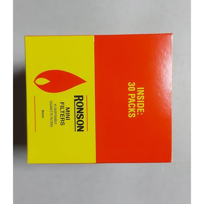 RONSON Disposable Mini Filters 30 x 10 Packs Full Box
