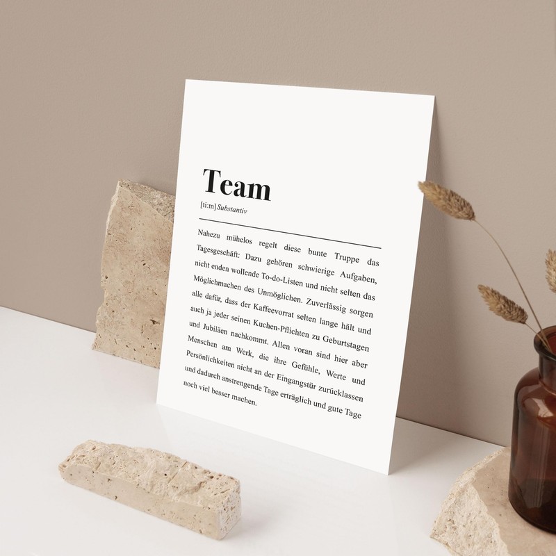 Team Definition: DIN A4 Poster für Kollegen