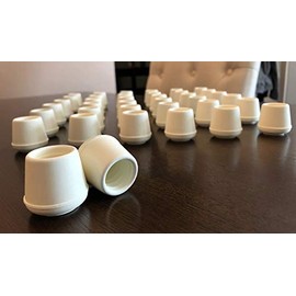 Shepherd Hardware 7/8" Round Non-Marking Rubber Slip-On Chair Leg Tips, Nonslip Protective Furniture Leg Caps for Chairs, Stools, and Tables on Hard Surfaces, Set of 24, White