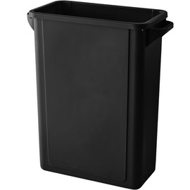 Black 16 Gallon Slim Rectangular Trash Can with lid Restaurant Trash can Commercial Trash can Tall Plastic Trash can Industrial Trash can Square Trash cans for Kitchen Trash can with Dome Swing Lid