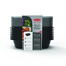 Rubbermaid® TakeAlongs® Divided Base Container, Black, Set of 8